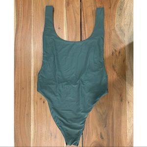 Aire Swim Super Scoop One Piece Olive Green SZ LG